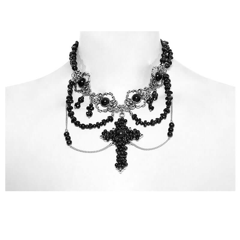 Kate's Clothing Punk Rave Steampunk Cross Necklace with Alloy Chains
