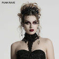 Punk Rave Effie Black Crystal Headband – Gothic Gemstone Crown