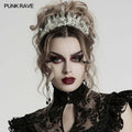 Punk Rave White Crystal Headband – Handcrafted Pointed Crown Tiara