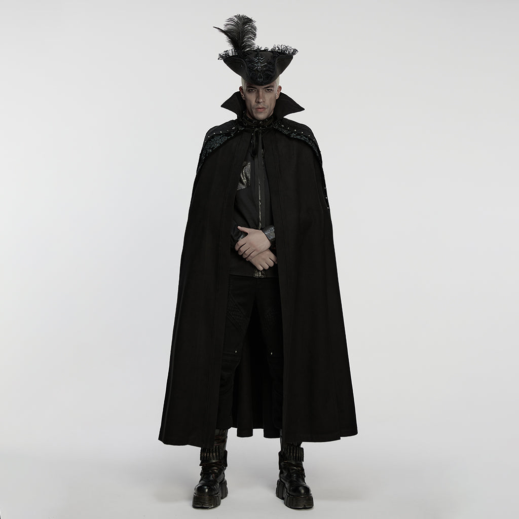 Punk Rave Goth Imprisoned Beast Bone Pirate Hat – Black Lace & Feather