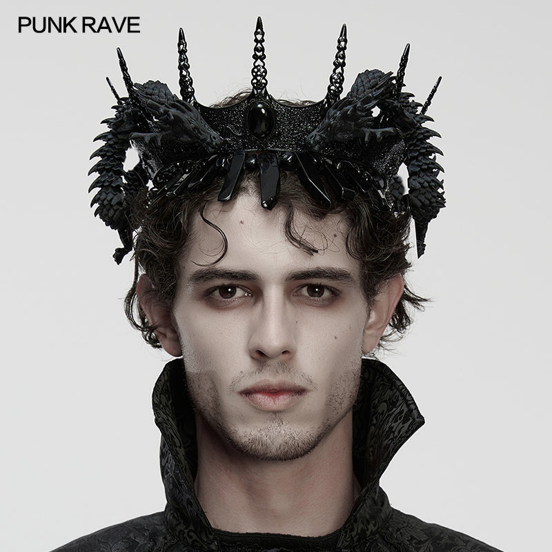 Punk Rave Goth Coiling Dragon Crown | 3D Printed Spiked Headpiece