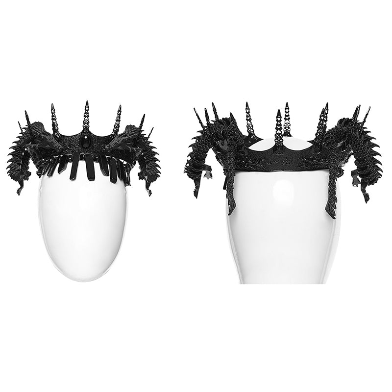Punk Rave Goth Coiling Dragon Crown | 3D Printed Spiked Headpiece