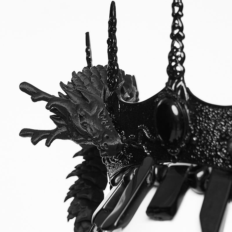 Punk Rave Goth Coiling Dragon Crown | 3D Printed Spiked Headpiece