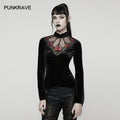 Punk Rave Belladonna Demon’s Hand Velvet Gothic T-Shirt – Red