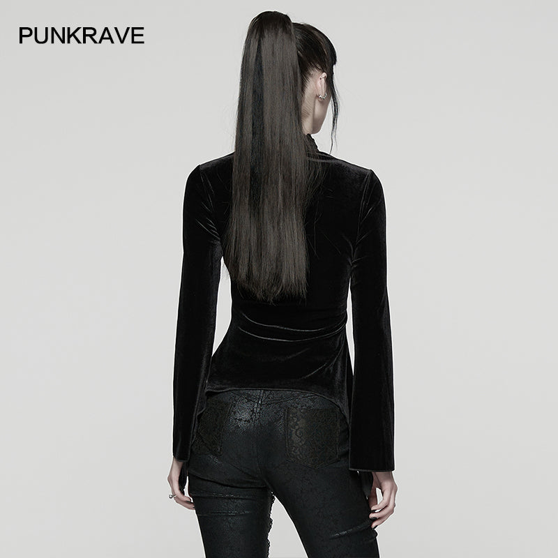 Punk Rave Belladonna Demon’s Hand Velvet Gothic T-Shirt – Red