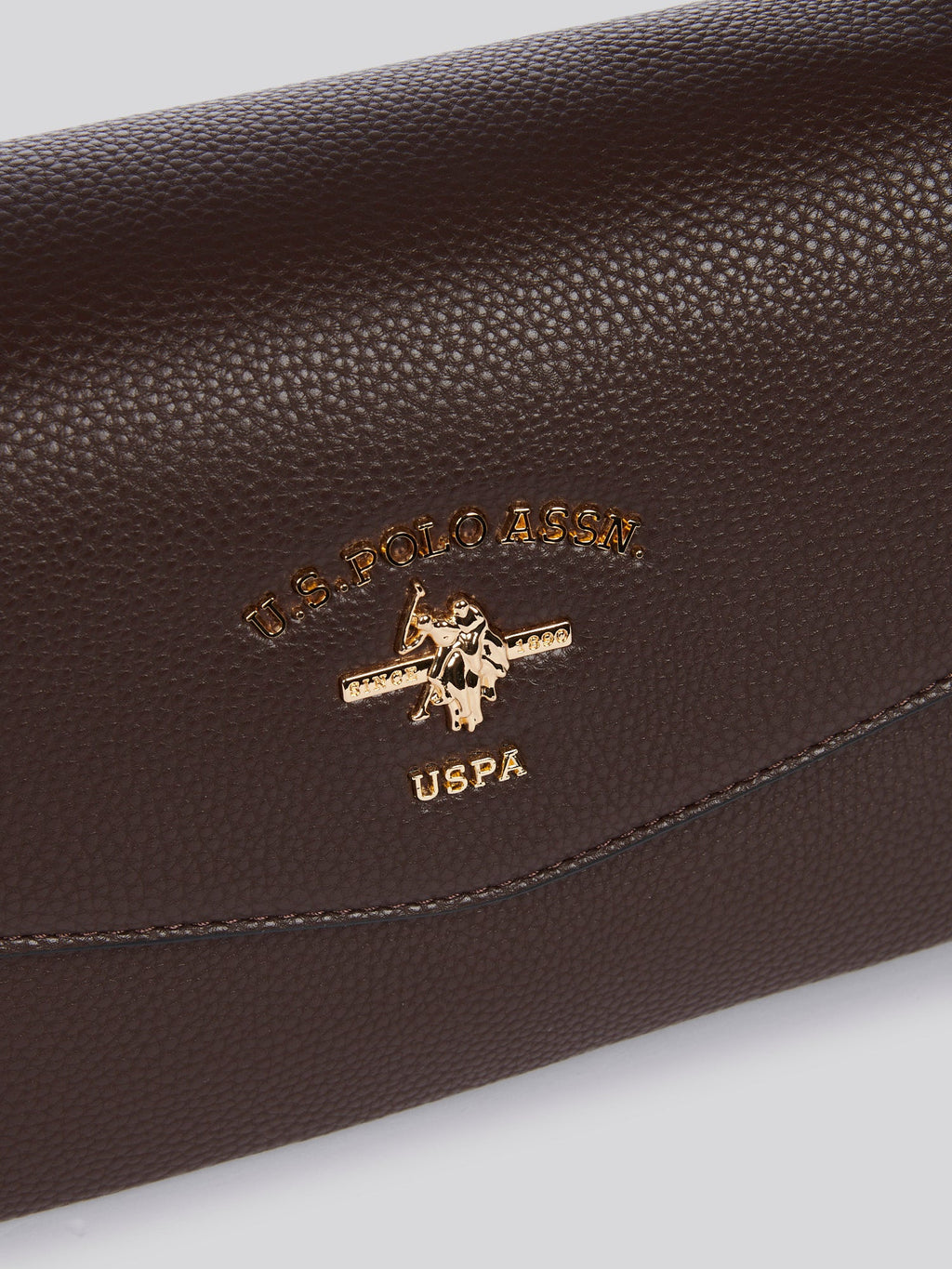 U.S. Polo Assn. Womens Stanford Flap Crossbody Bag in Dark Brown