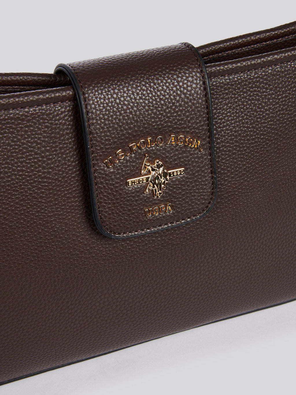 U.S. Polo Assn. Womens Stanford Baguette Bag in Dark Brown