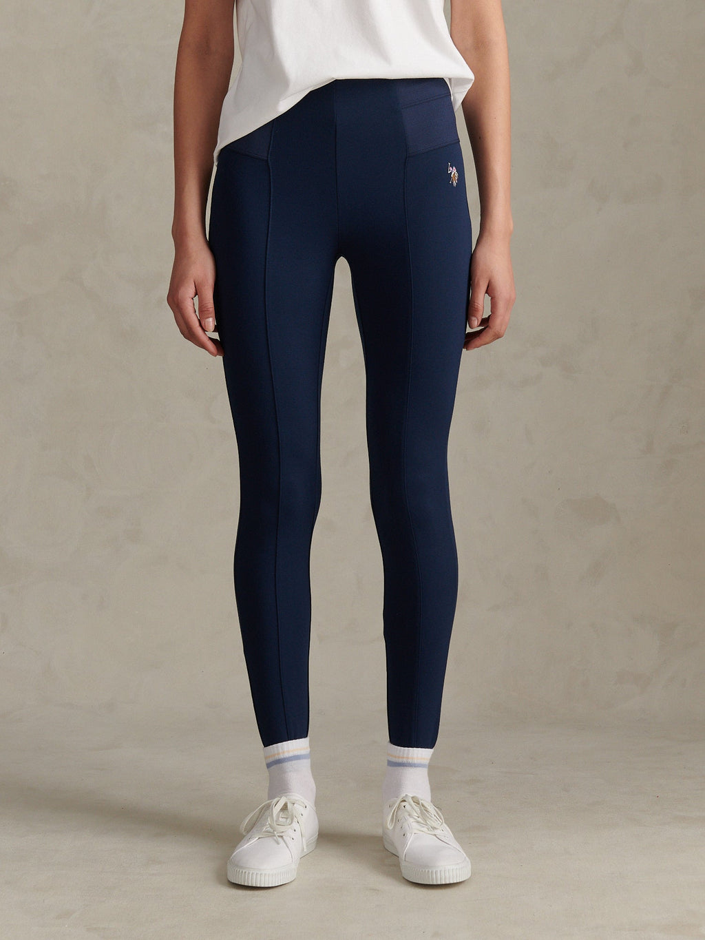 Womens Elastic Waistband Legging Navy Iris