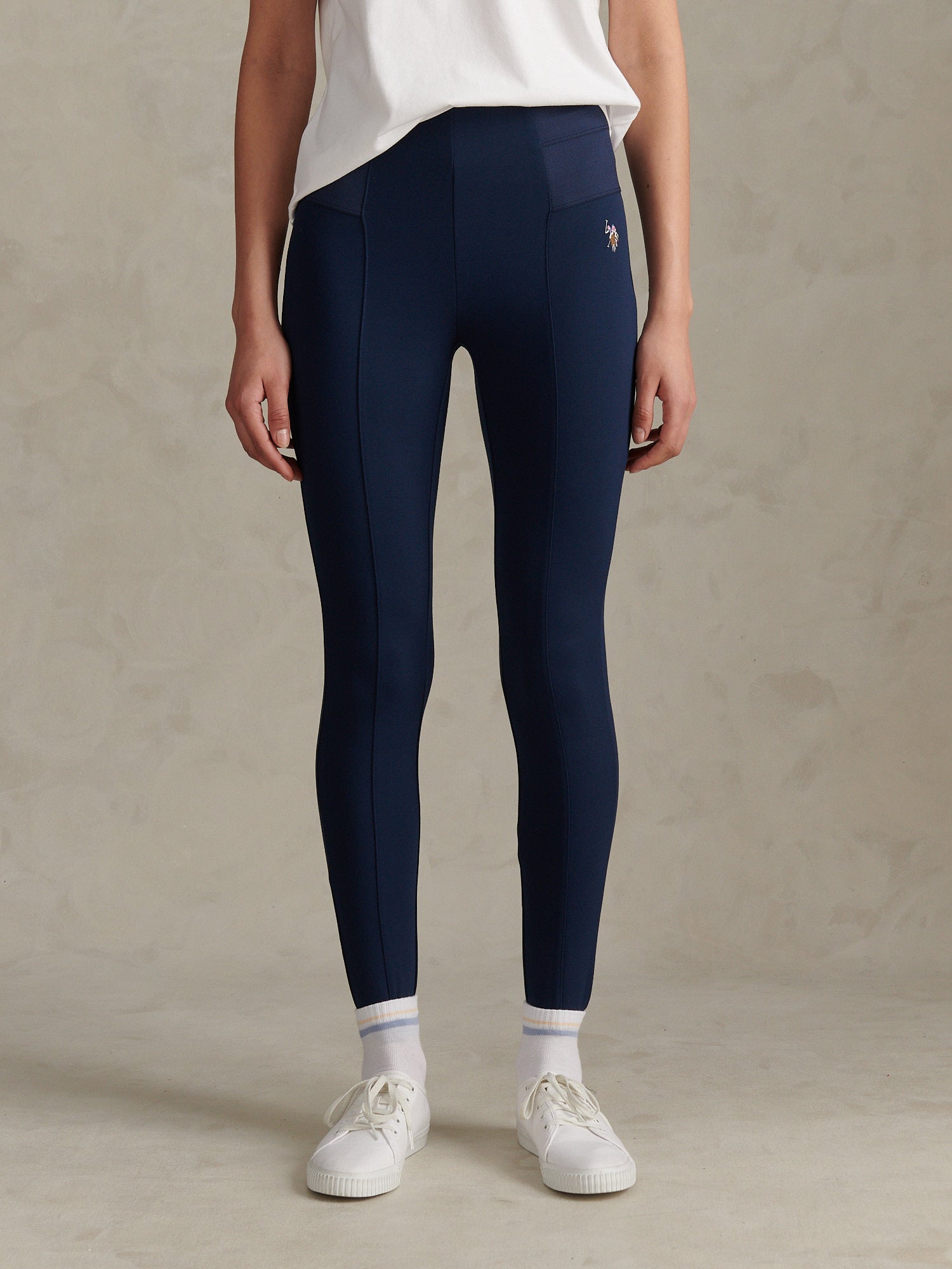 Womens Elastic Waistband Legging Navy Iris