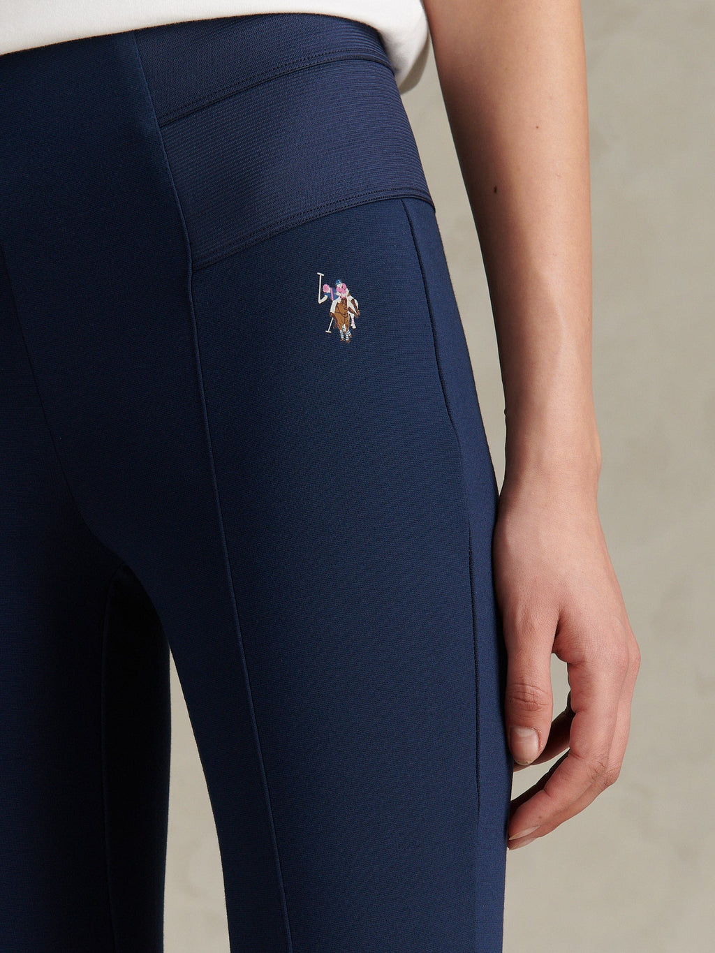 Womens Elastic Waistband Legging Navy Iris
