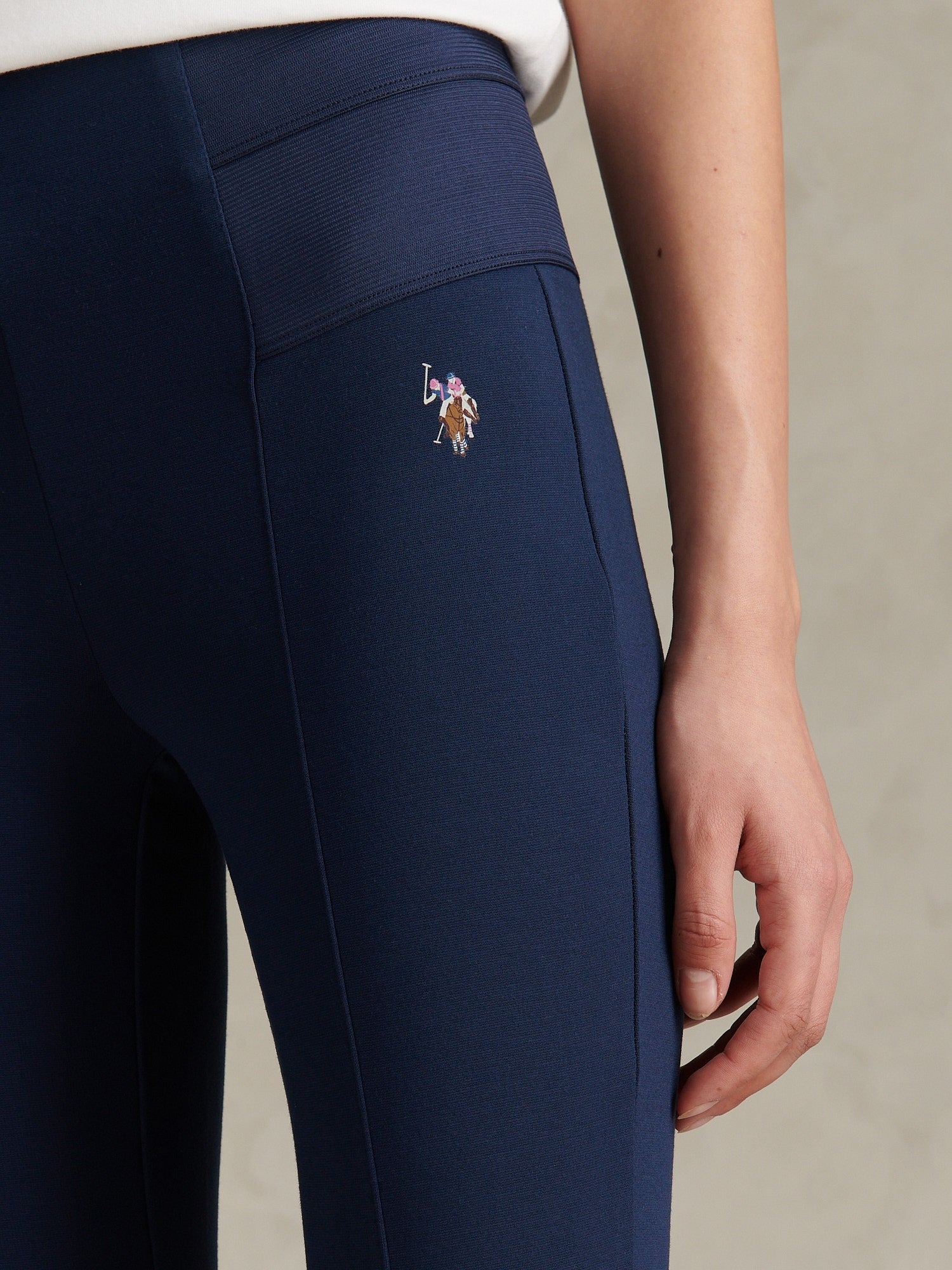Womens Elastic Waistband Legging Navy Iris