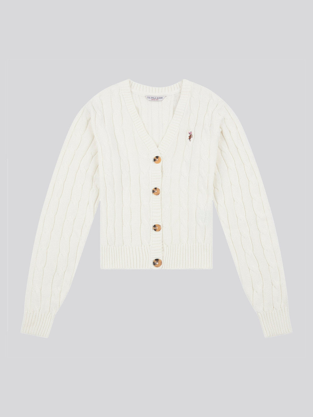 Womens Cable Knit Cardigan Marshmallow