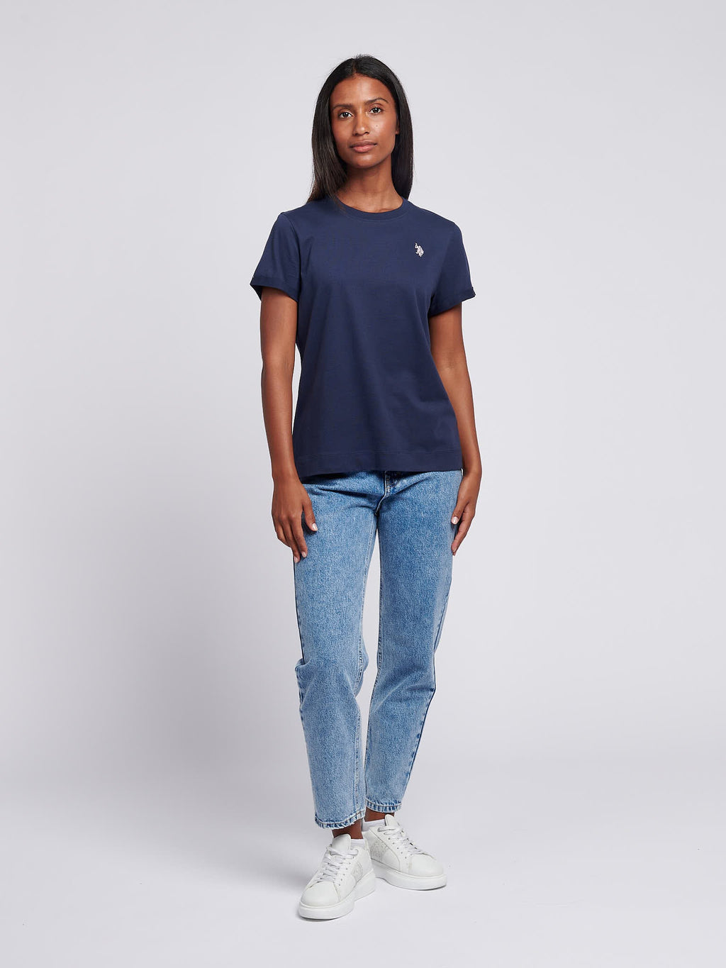 Womens Crew Neck T-Shirt Navy Iris