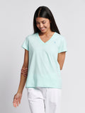 Womens V-Neck T-Shirt Blue Light
