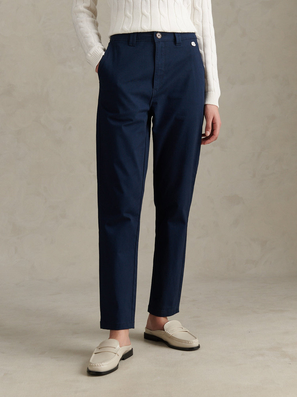 Womens Chino Trousers Navy Iris