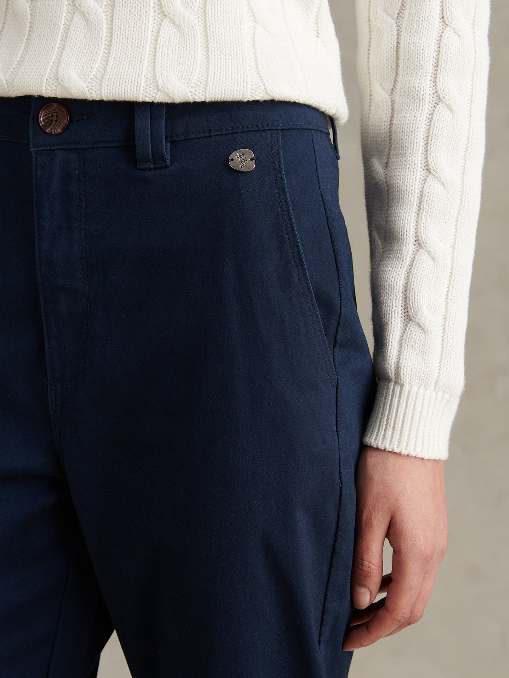 Womens Chino Trousers Navy Iris