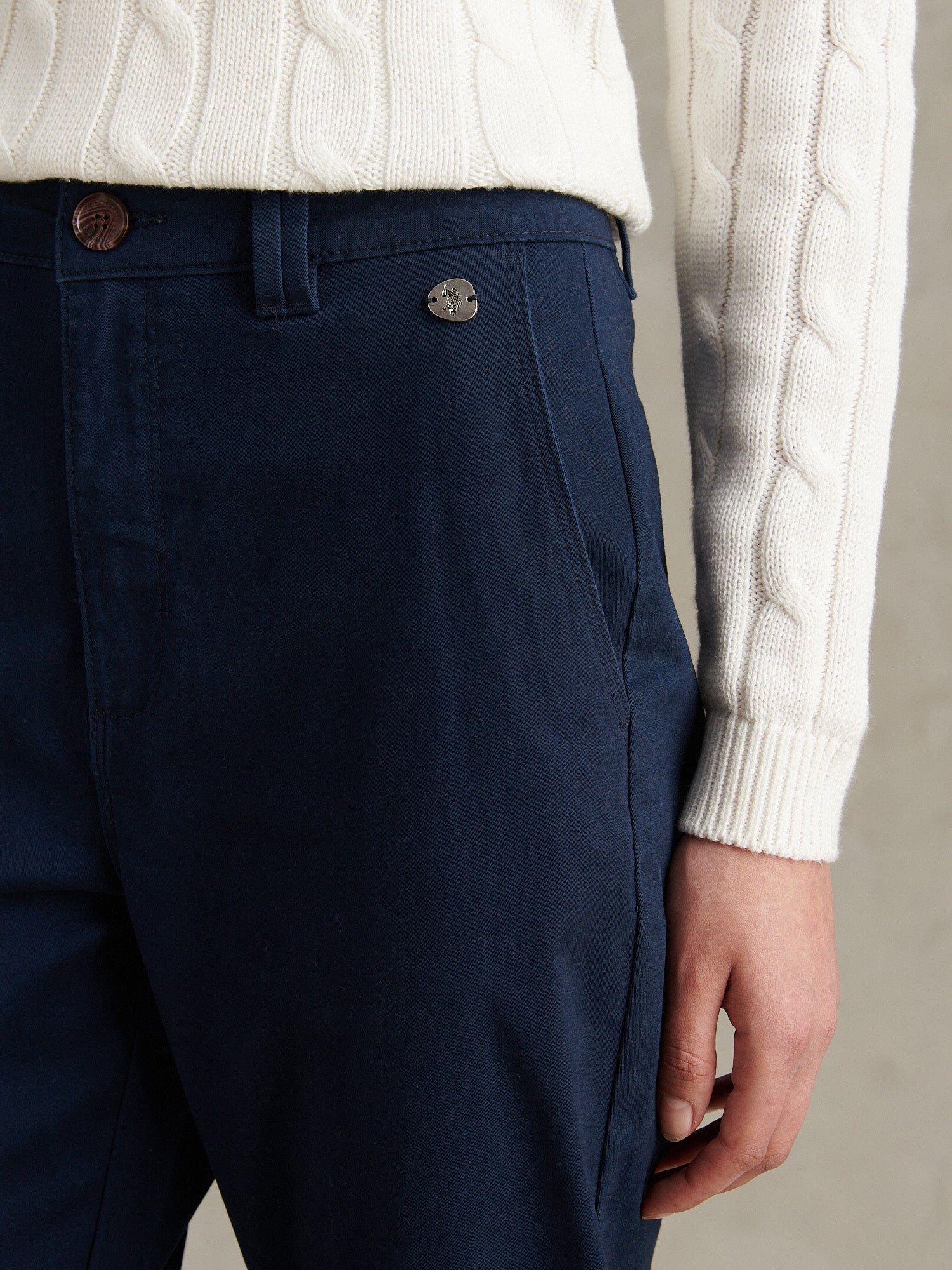 Womens Chino Trousers Navy Iris