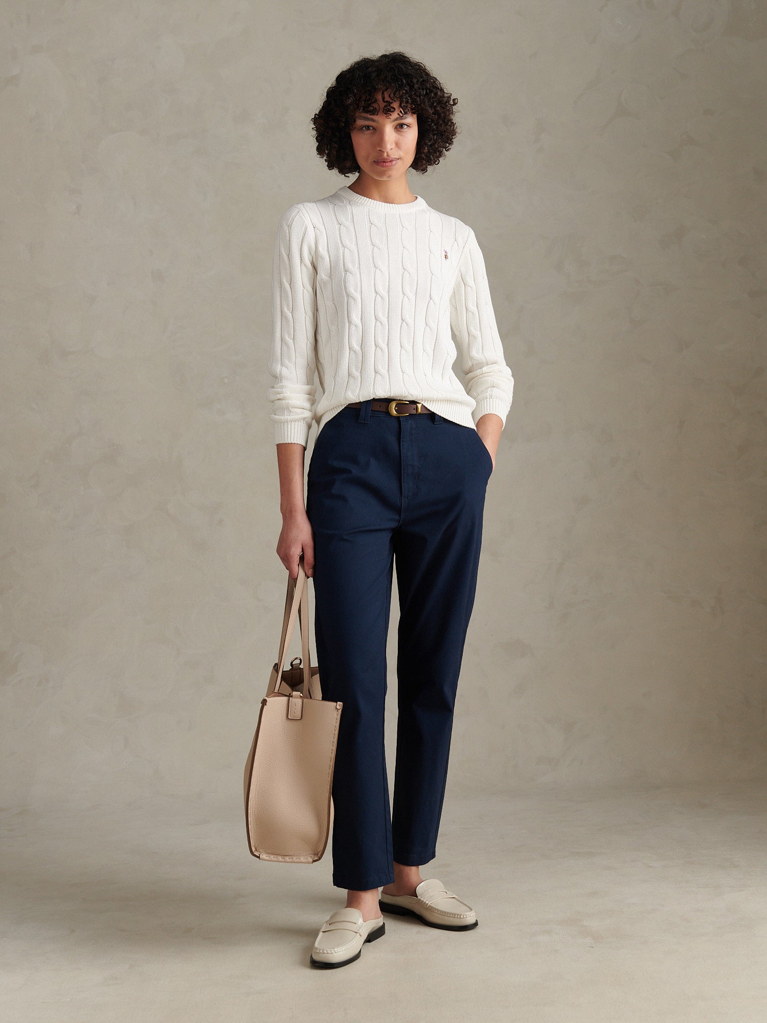 Womens Chino Trousers Navy Iris