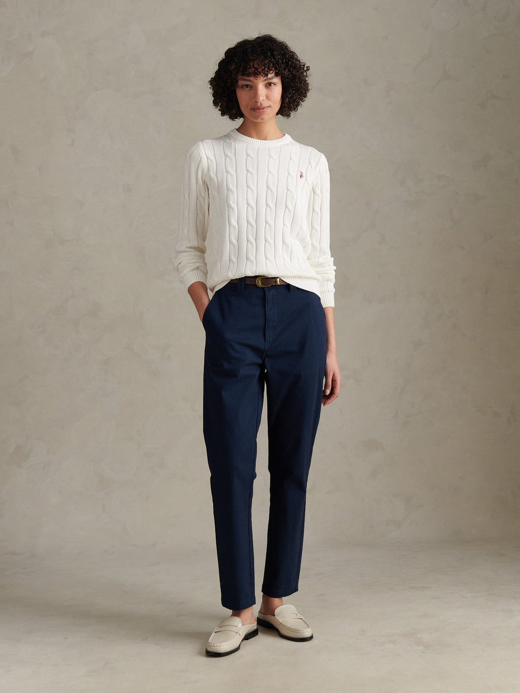 Womens Chino Trousers Navy Iris