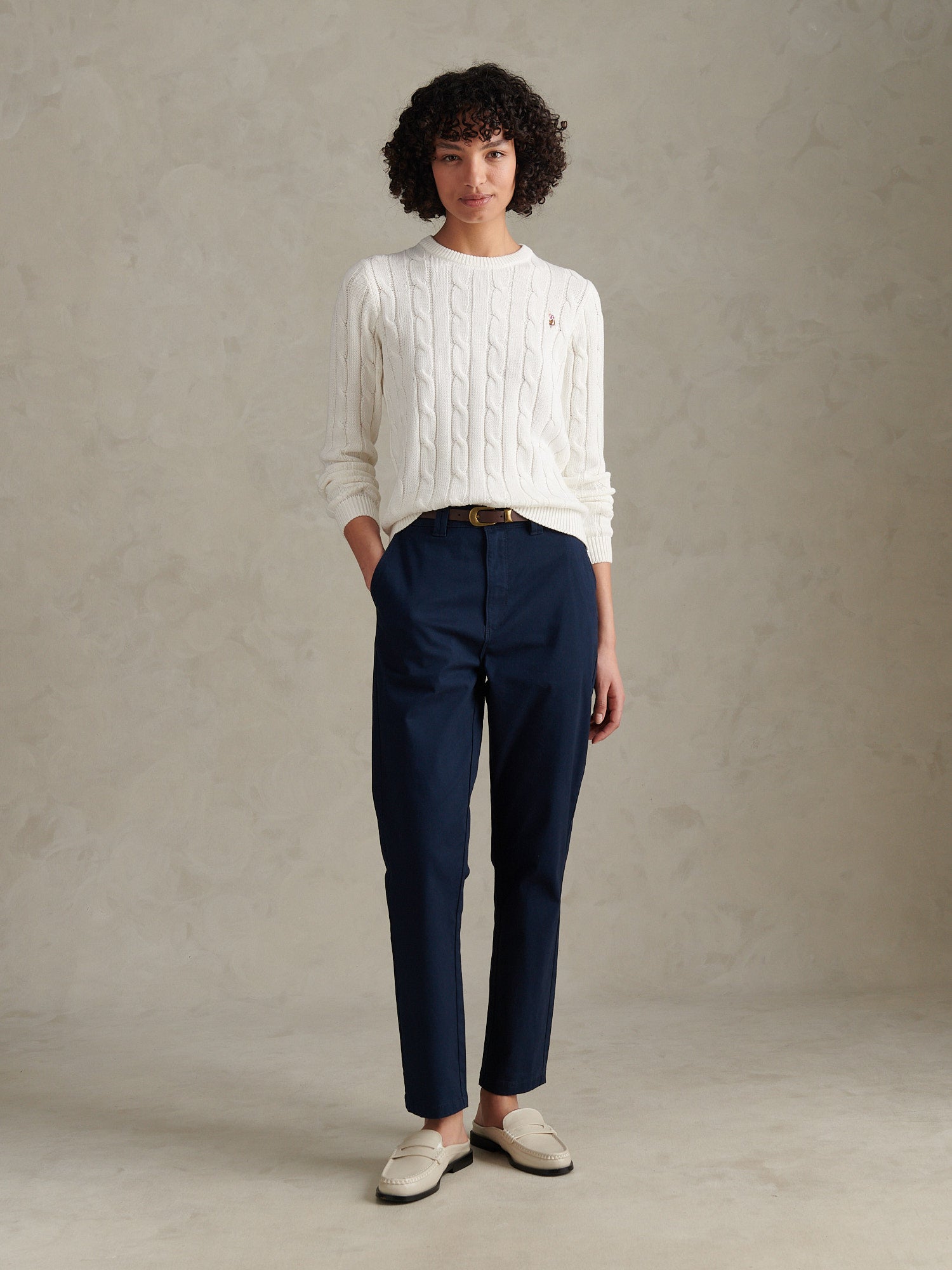 Womens Chino Trousers Navy Iris