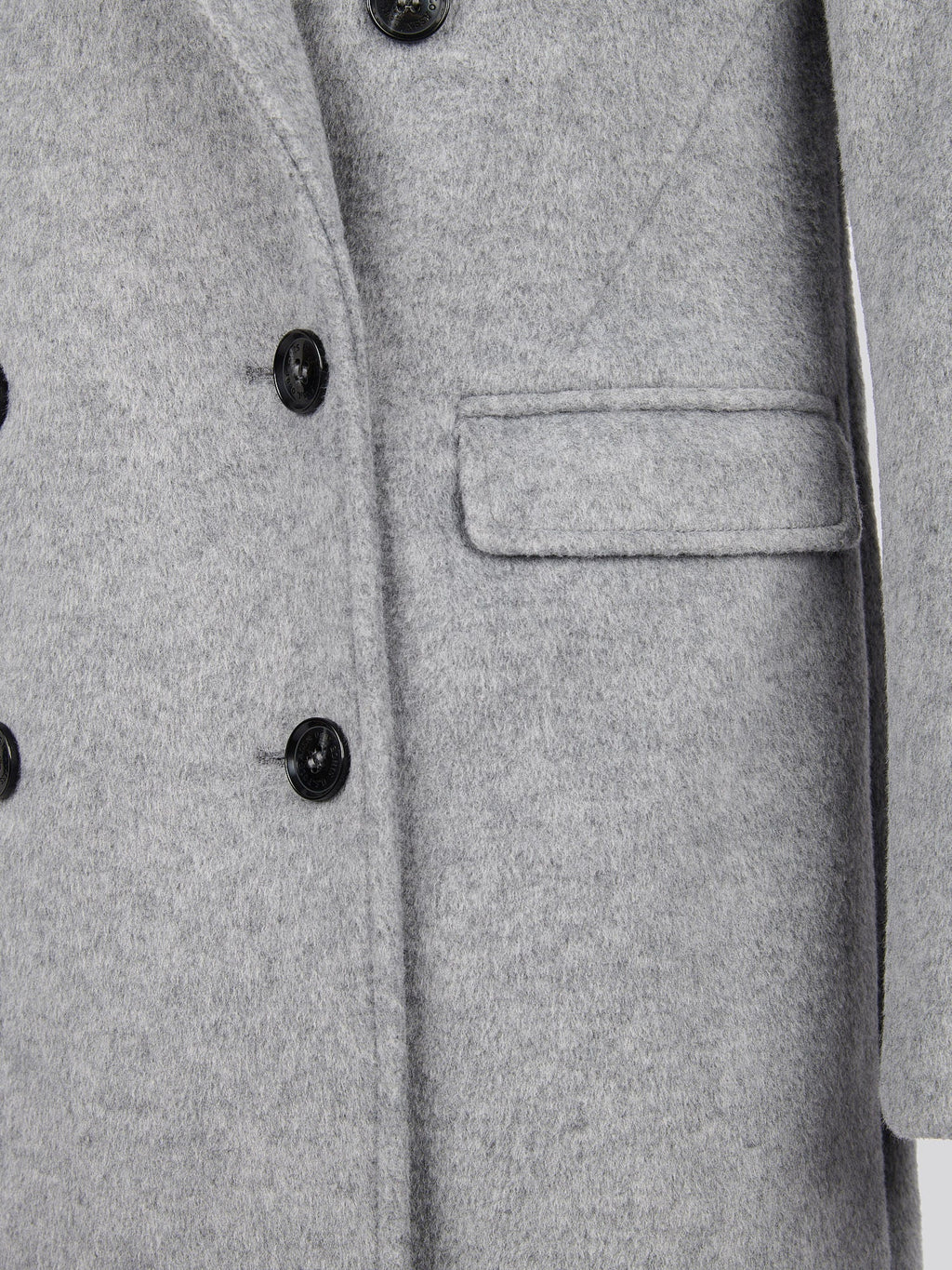 Womens Wool Blend Double Breasted Coat in Silver Filigree