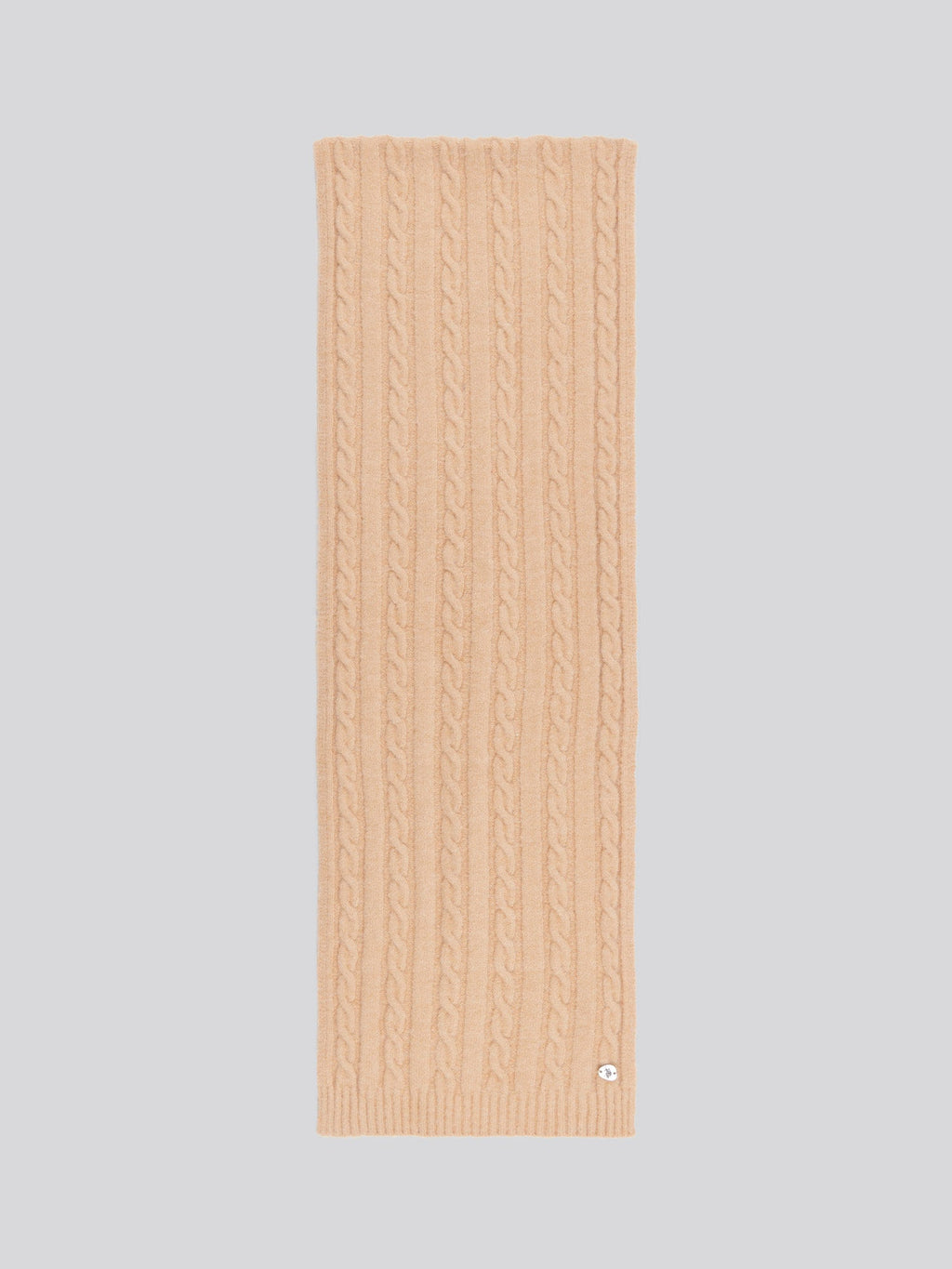 Womens Hanging Signature Cable Knit Scarf in Cuban Sand