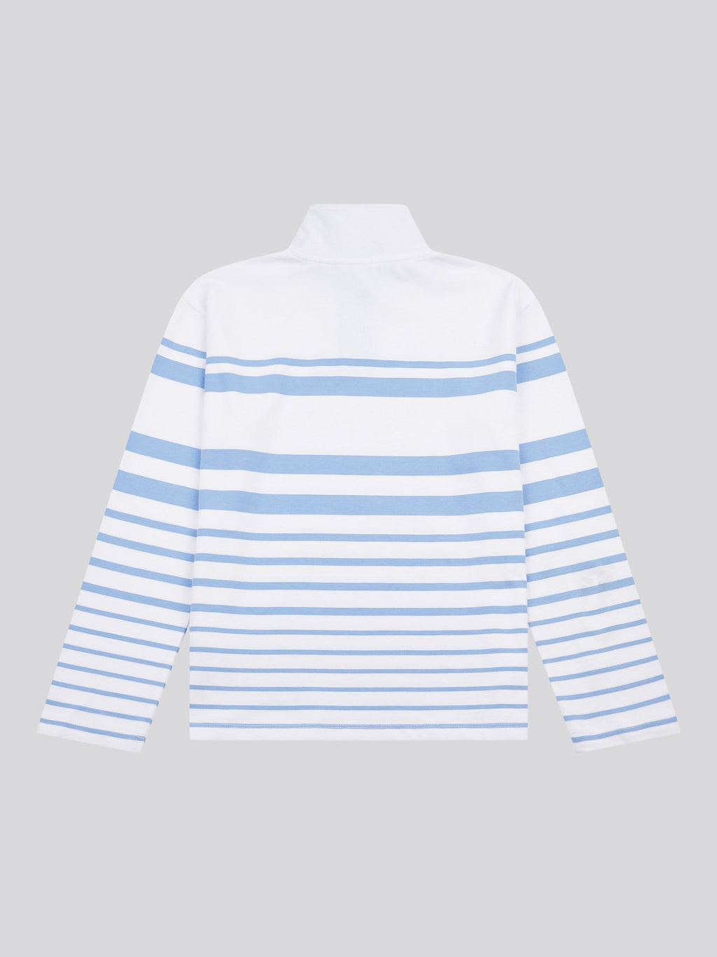 Womens Premium Graphic Stripe Funnel Neck Top in Vista Blue