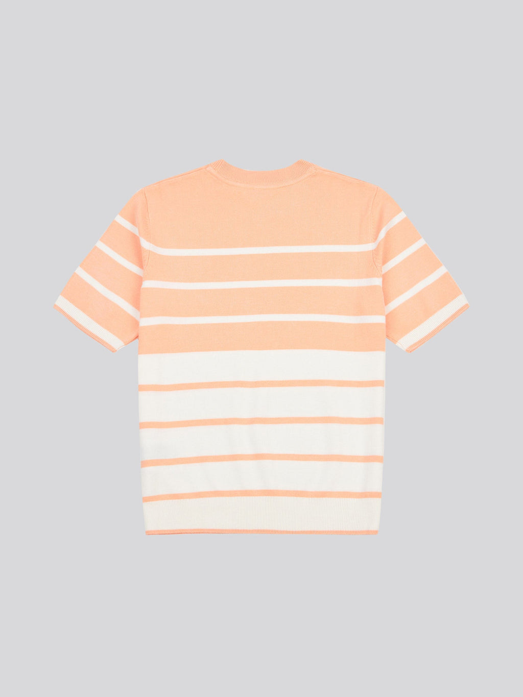 Womens Colour Block Stripe Short Sleeve Jumper in Peach Nectar