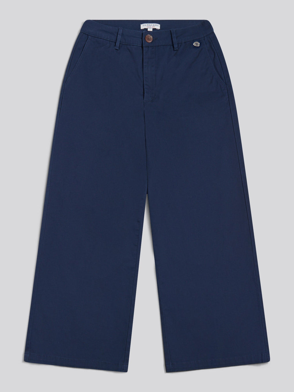 Womens Ankle Wide Leg Chino Trouser in Navy Iris