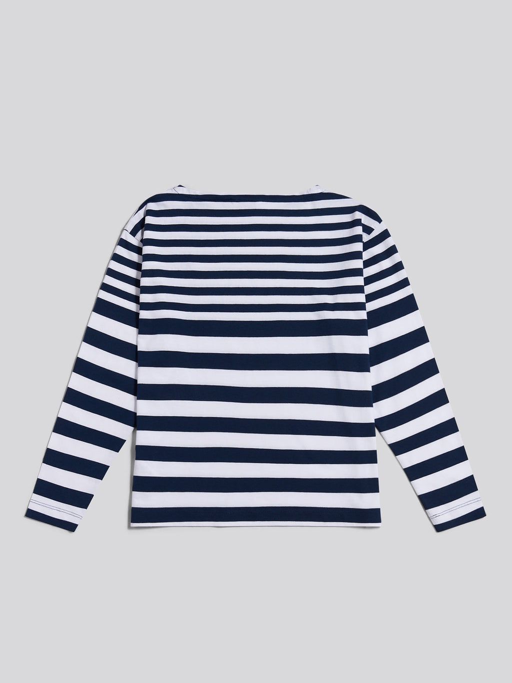 Womens Gradient Stripe Boatneck T-Shirt in Navy Iris