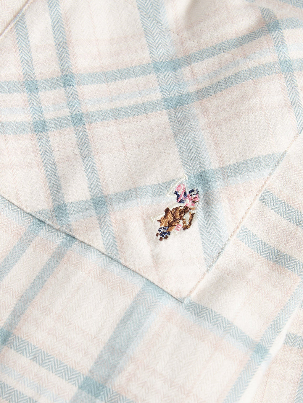 Womens Herringbone Check Pocketed Shirt in Natural