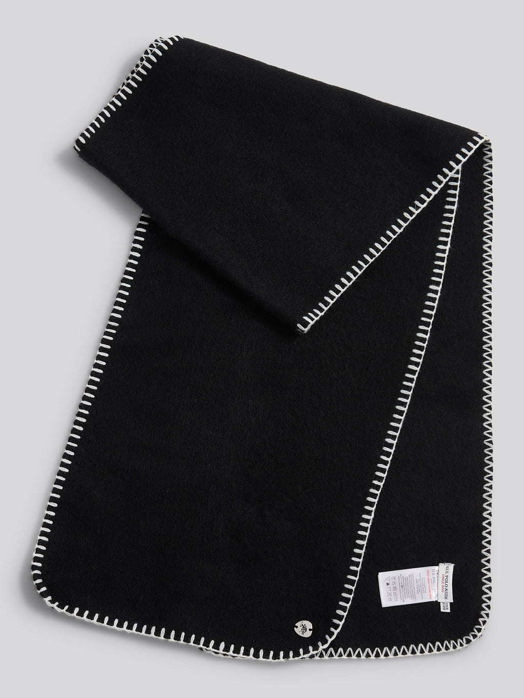 Womens Hanging Whipstitch Scarf in Black