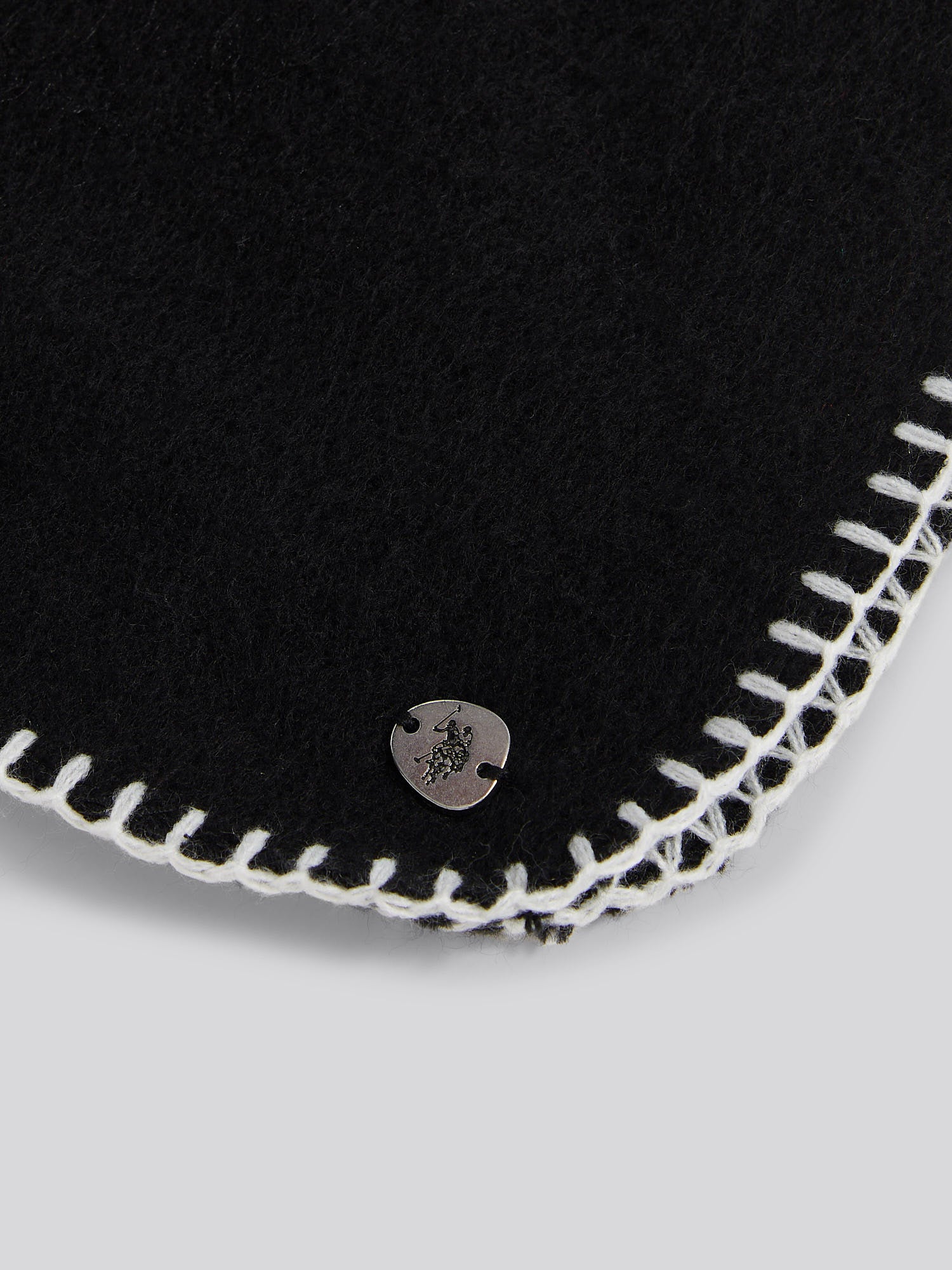 Womens Hanging Whipstitch Scarf in Black
