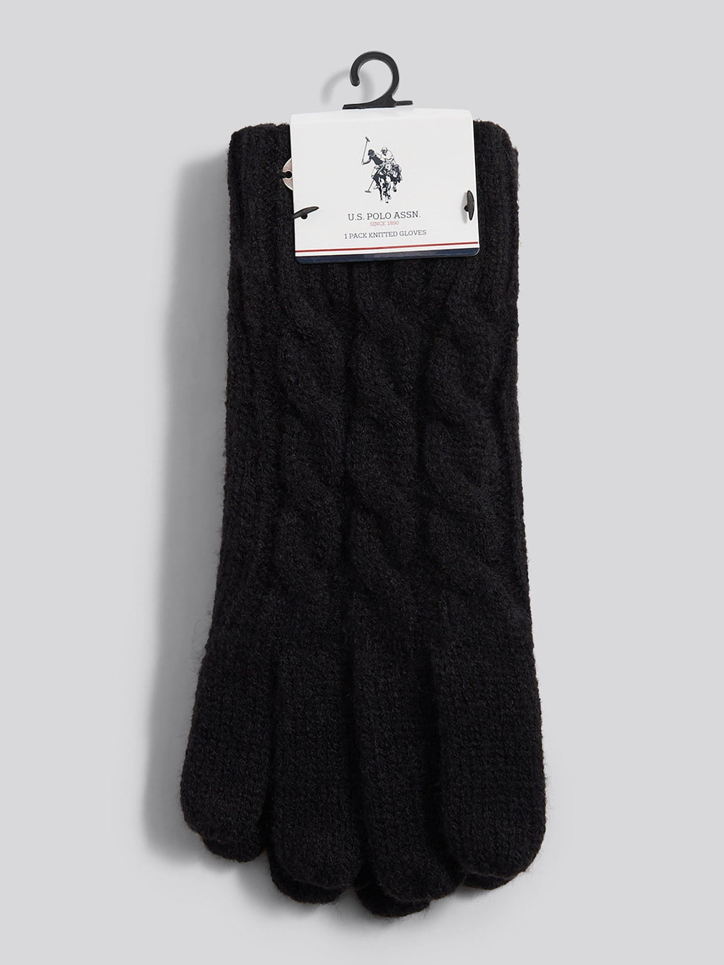 Womens Cable Knit Glove in Black