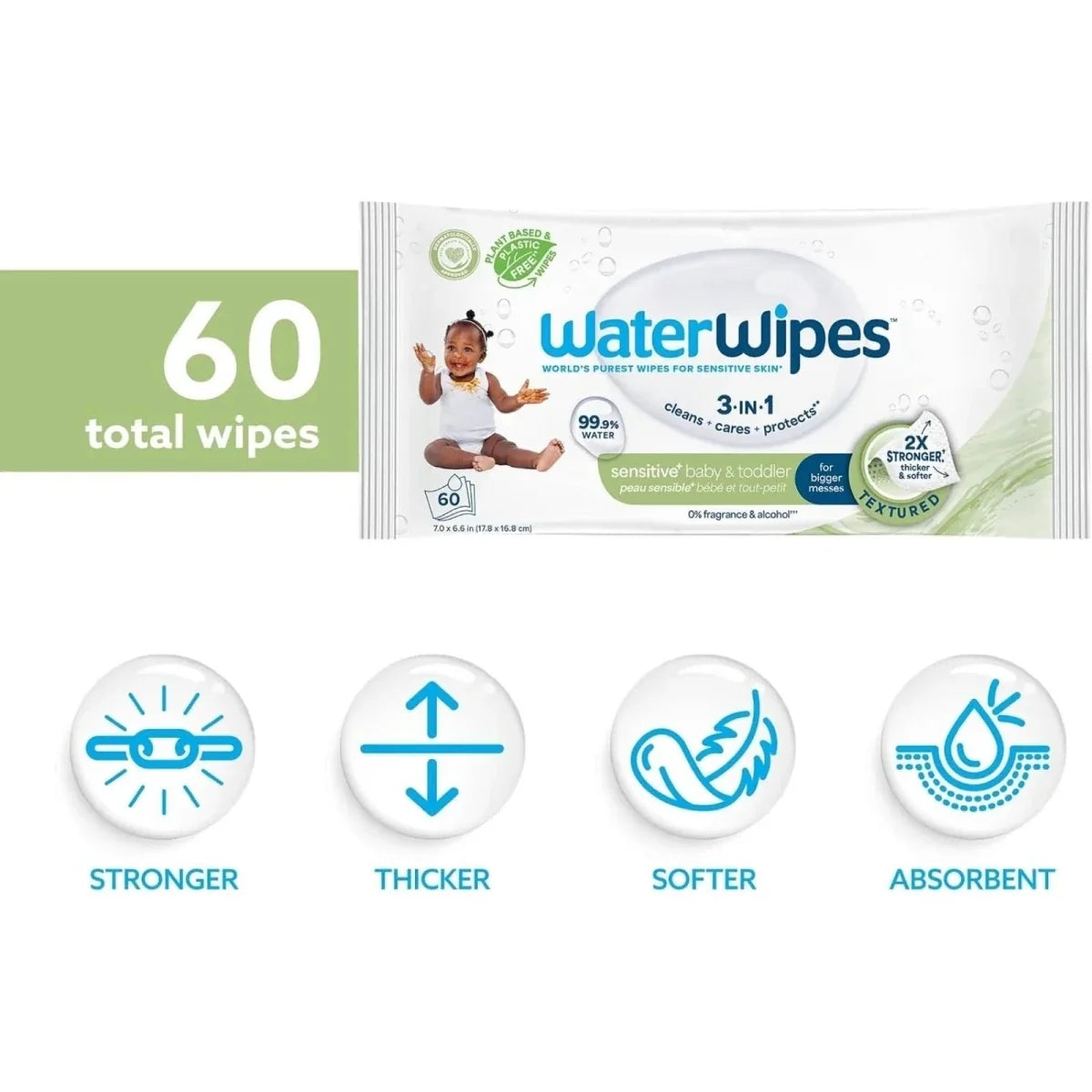 WaterWipes Textured Baby Wipes 60 pcs