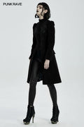 Punk Rave Nerezza Goth Embroidered Velvet Mid-Length Coat