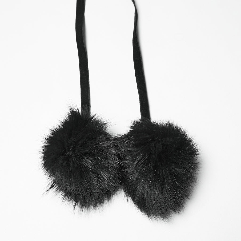 Punk Rave Goth Gorgeous Plush Coat – Black Faux Fur Jacquard