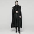 Punk Rave Gothic Hooded Cloak – Full-Length Jacquard & Faux Leather