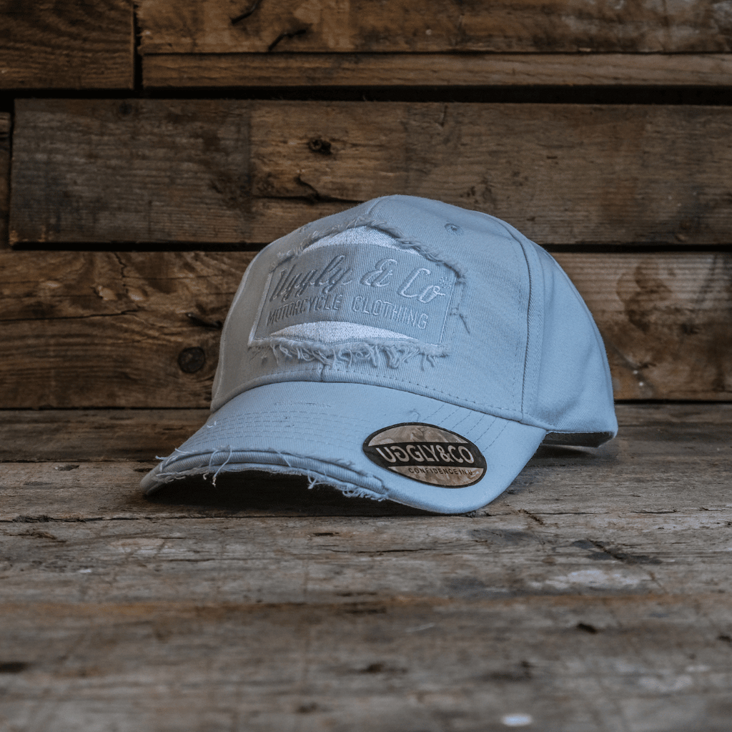 Uggly and Co Arctic Blue Diamond Vintage Cap – Acid Wash Distressed Hat