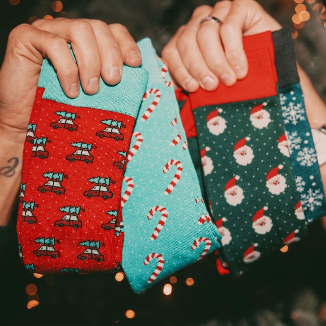 Swole Panda Driving Home For Christmas Bamboo Socks – Festive Holiday
