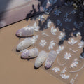 LuLuFun Studio White Cherry Flower Nail Deco Stickers - Floral Nail Art