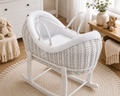 For Your Little One Wicker Deluxe Pod Moses Basket with Rocking Stand