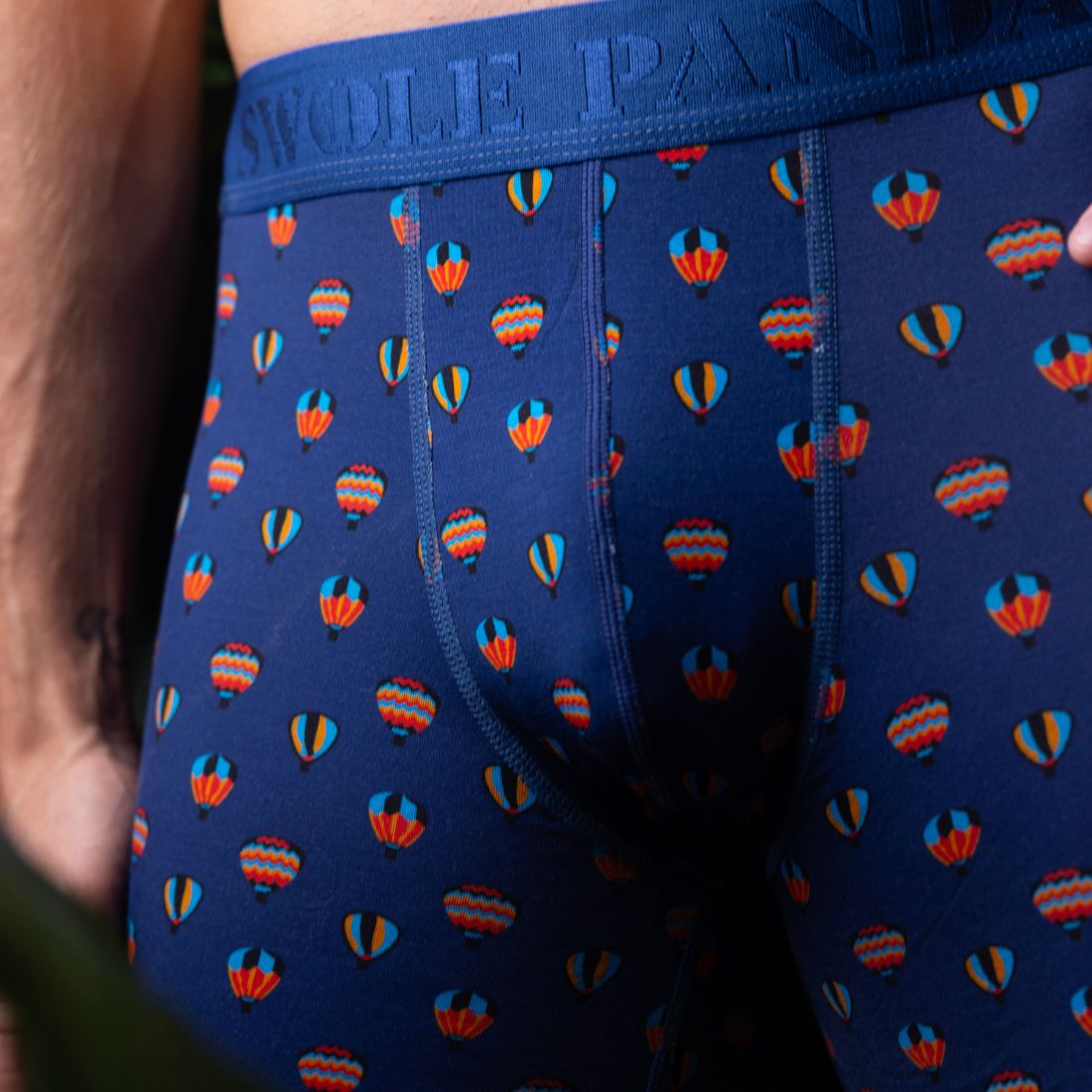 Swole Panda Bamboo Boxers – Hot Air Balloon Print Breathable Underwear