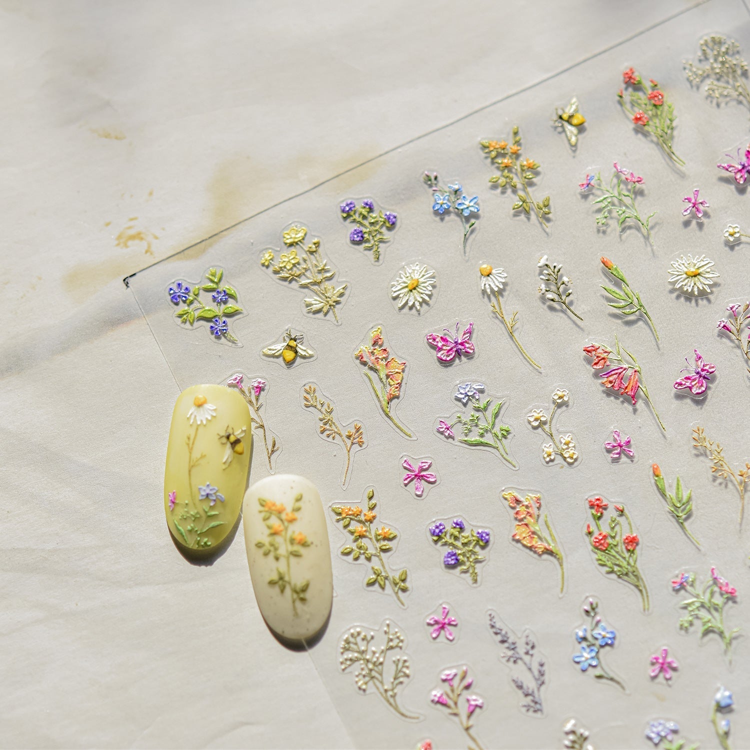 LuLuFun Studio Spring Wild Flower Nail Deco Stickers - Floral Nail Art