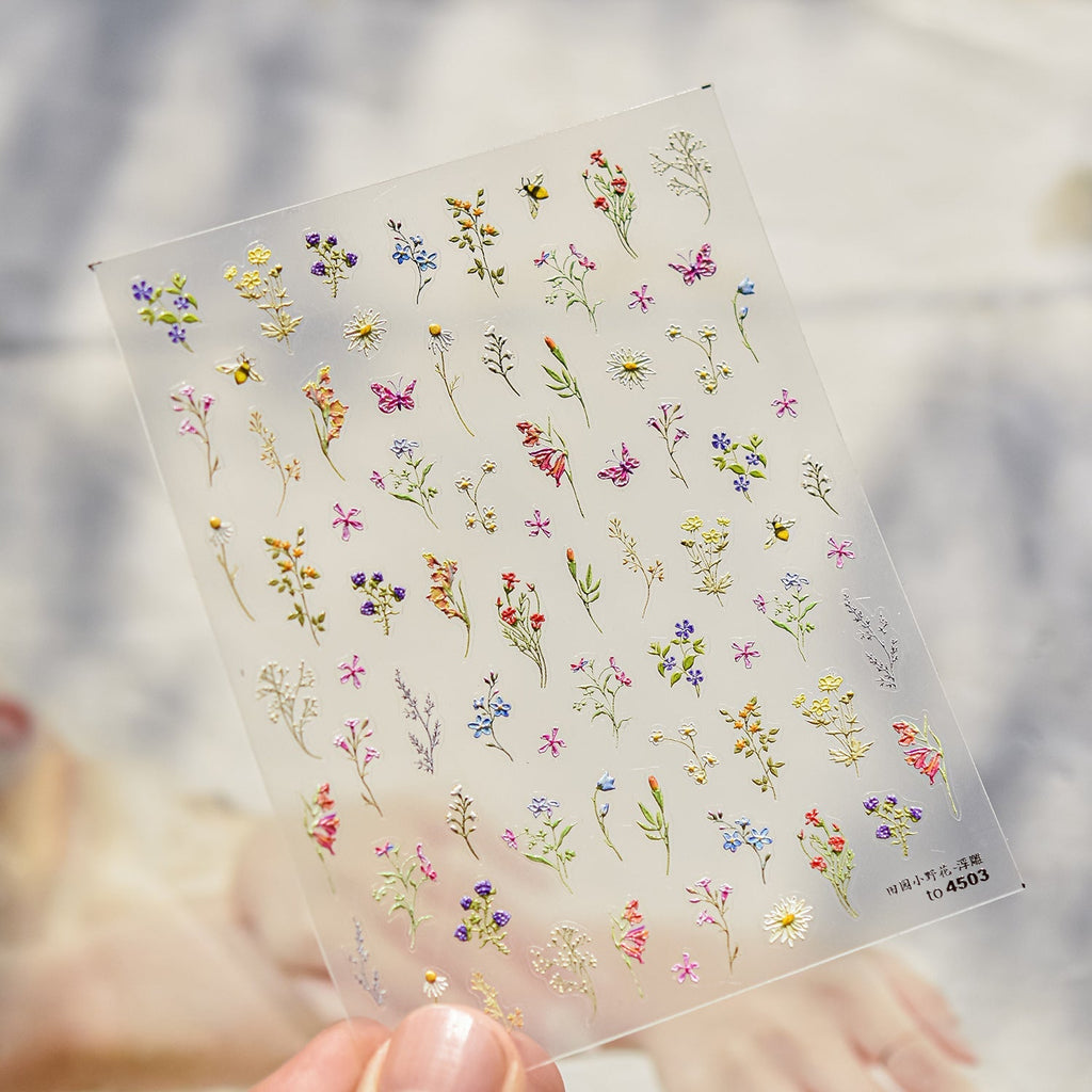 LuLuFun Studio Spring Wild Flower Nail Deco Stickers - Floral Nail Art