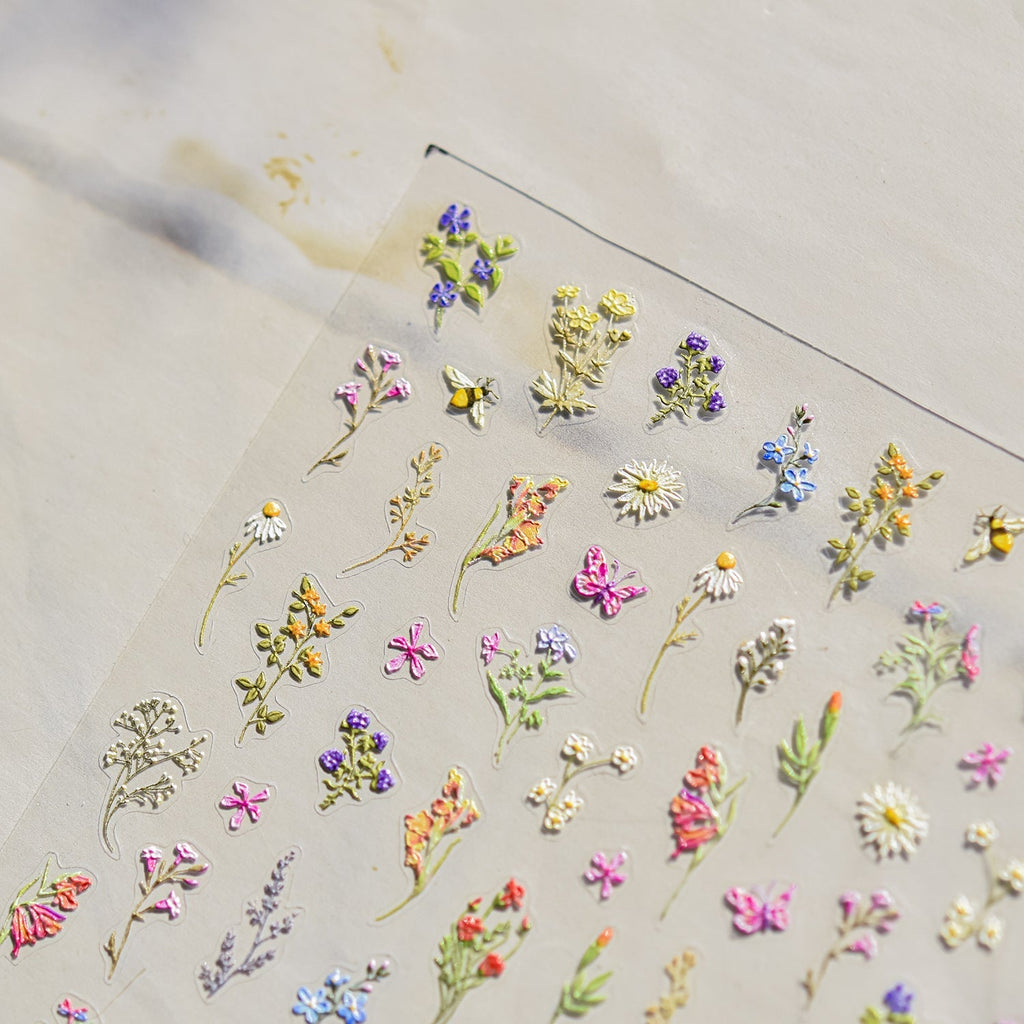 LuLuFun Studio Spring Wild Flower Nail Deco Stickers - Floral Nail Art