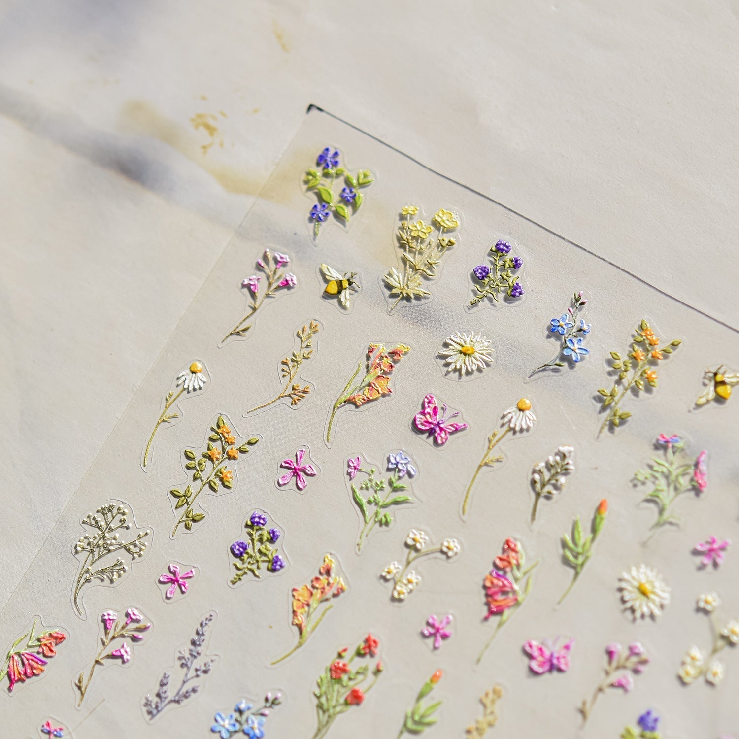 LuLuFun Studio Spring Wild Flower Nail Deco Stickers - Floral Nail Art