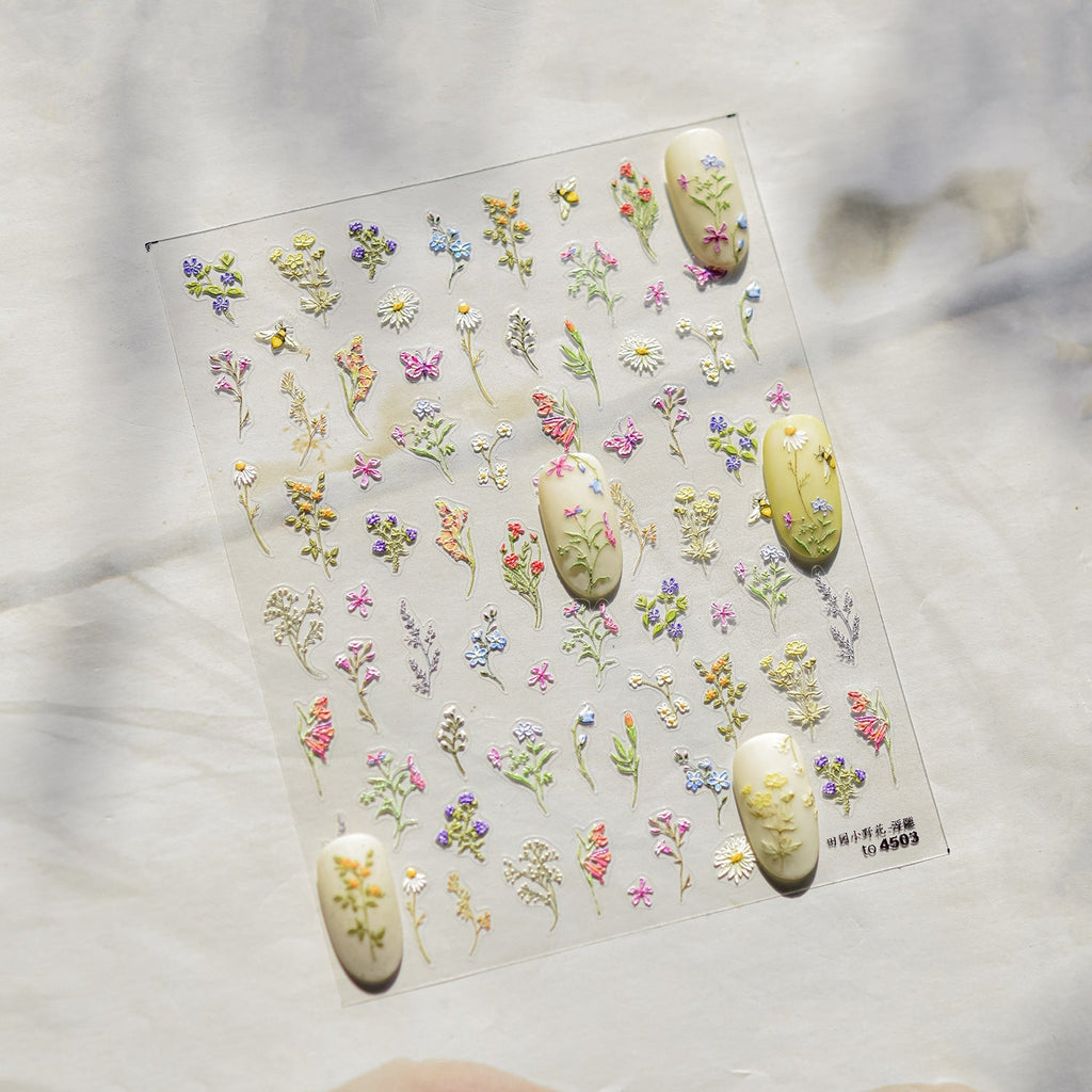 LuLuFun Studio Spring Wild Flower Nail Deco Stickers - Floral Nail Art