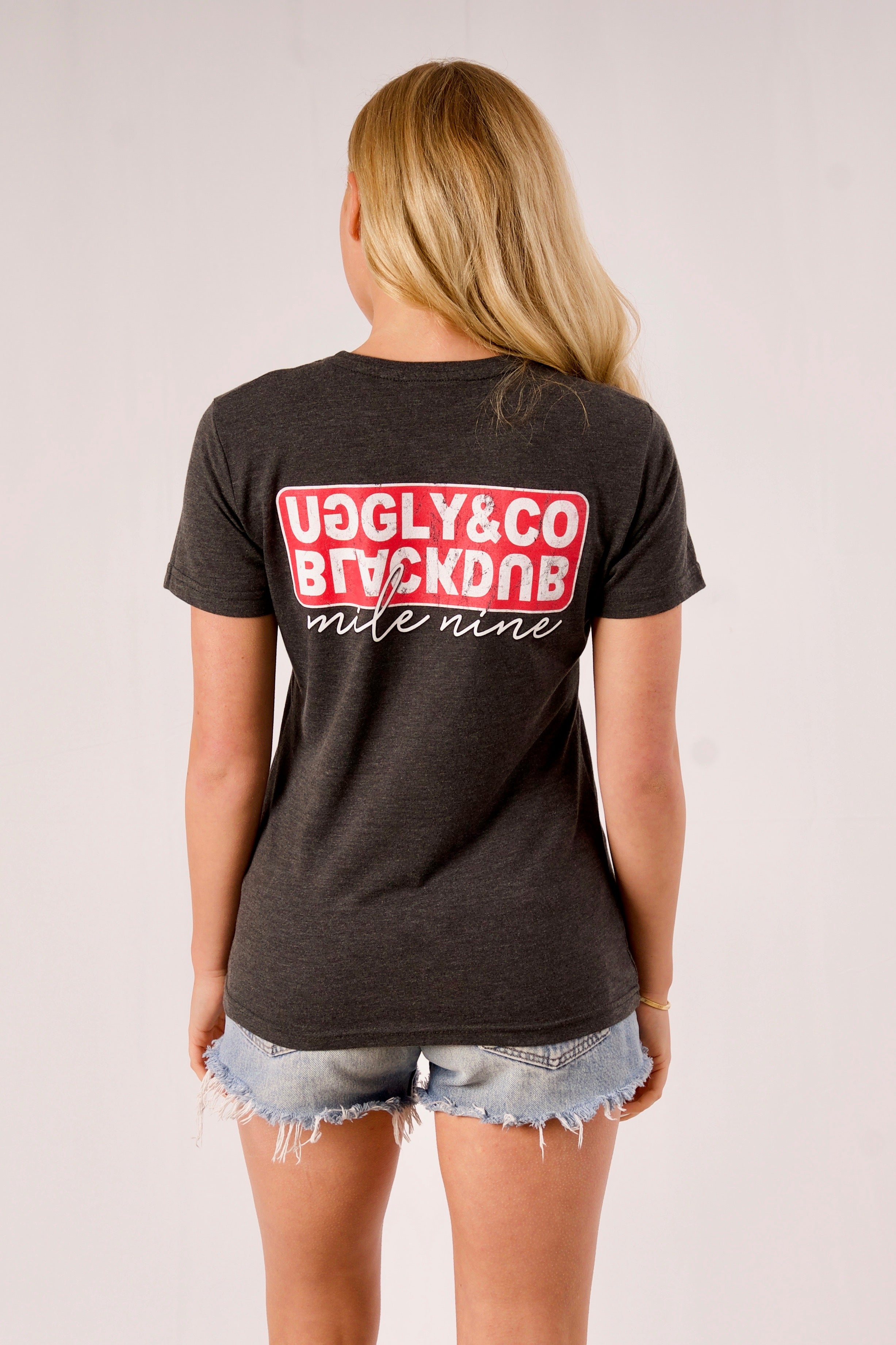 Uggly and Co x Black Dub Motorcycle Graphic Tee – Grey Cotton Fitted