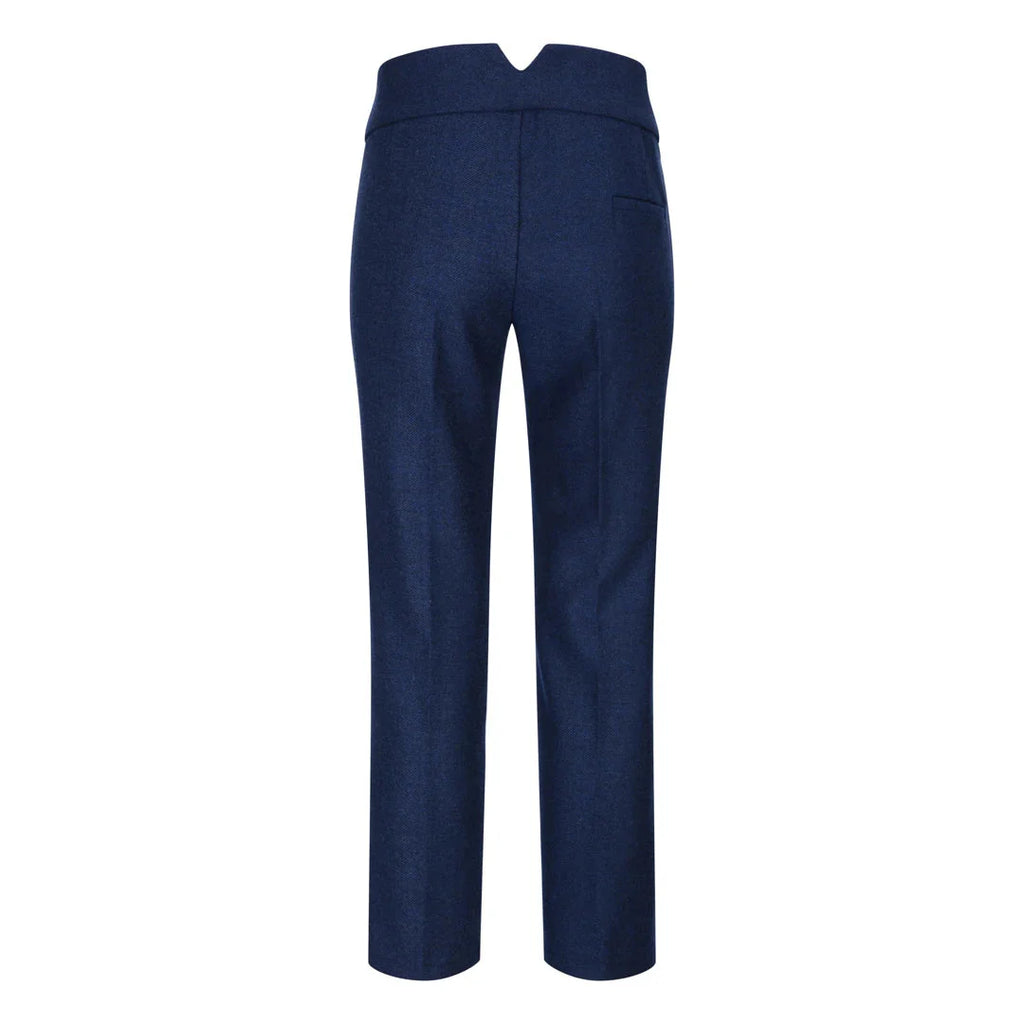 wsn02 - Women's Tweed Navy Blue Blazer Waistcoat & Trousers 1920s Suit